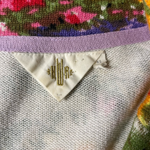 Floral Anthropologie Multicolor Knit Blazer/Cardigan Jacket - Women XS - Picture 2 of 4